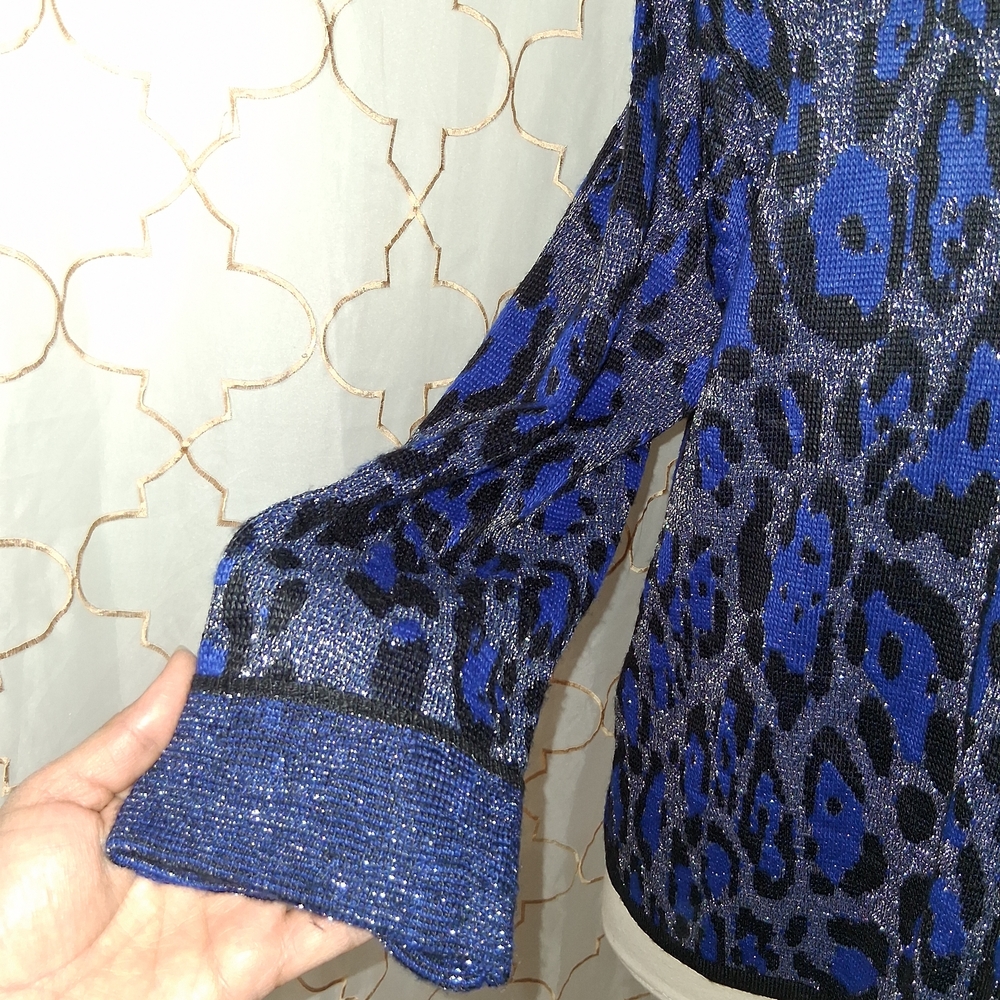 Ruby Rd. Blue and Black Cardigan - Picture 5 of 9